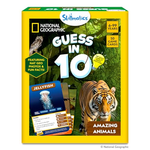 Skillmatics Guess in 10 National Geographic Animals, Educational Card Game for Kids & Families, Animal Trivia & Travel Game, Screen-Free Fun, Gifts for Ages 6, 7, 8, 9 and Up - style: 2. National Geographic
