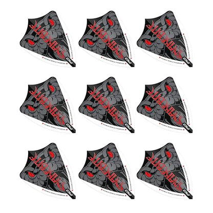 RED DRAGON - Peter Wright Snakebite Hardcore Ionic Dart Flights - Freestyle Replacement Flights - Stable Flight, Reduced Drag - Extra-Thick 100 Micron Flights - 3 Sets x 9 Flights - Grey