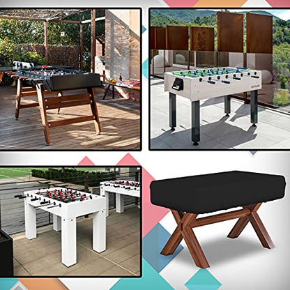 Foosball Table Cover 18 Oz Waterproof - 100% Weather Resistant Outdoor Game Table Cover with Elastic at 4 Sides (63"W x43"D x 19.5"H, Black) - color: Black, size: 63"W x43"D x 19.5"H