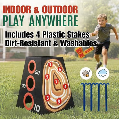 4-in-1 Kids Toss Game Set, Indoor & Outdoor Play for Ages 5+, Backyard Toy