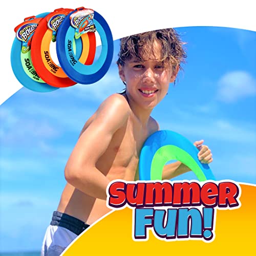 JA-RU Soft Giant Frisbee Throwing Disc 16" (3 Unit Assorted) Soaring Flyer Splash Fun Aqua Flyer Lightweight. Flying Discs for Kids & Adult Toys. Safe Easy and Professional. Plus Bouncy Ball.5138-3p