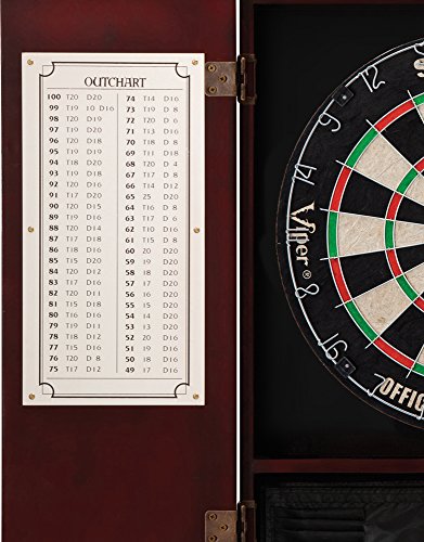 Viper by GLD Products Metropolitan Solid Wood Cabinet & Sisal/Bristle Dartboard Play-Ready Bundle - color: Mahogany, style: Standard Set