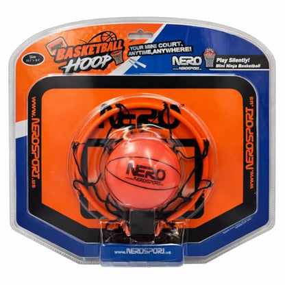 NERO SPORT Mini Basketball Hoop and Silent Ball Combo, Indoor Wall-Mounted Basketball Hoop Set with Quiet Foam Ball, Mini Backboard and Mounting Hardware for Kids, Teens, Dorm, Bedroom and Office