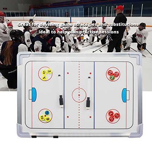 Double-Sided Ice Hockey Coaching Whiteboard – Full & Half Rink Tactics Board with Player Markers