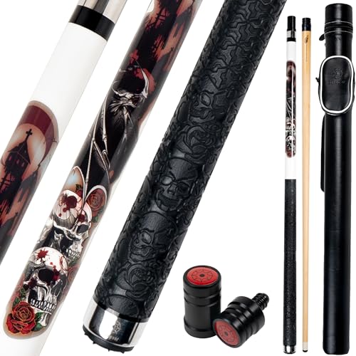 Collapsar CBP Pool Stick with 1X1 Hard Case,13mm Tip with Low Deflection Technology Billiard Cue,58" 2-Pieces 19-21 oz Professional Pool Cue Set - color: Bat Spoils, size: 19 ounce