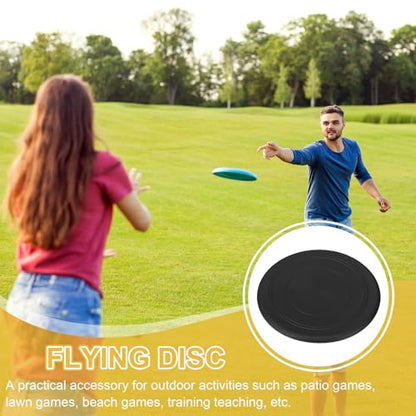 Flying Disc 7 Inch, 8 Pack Soft Silicone Colorful Flying Disk Flyer for Outdoor Sports Lawn Games, Black