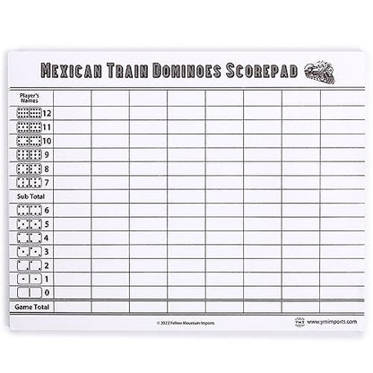 Yellow Mountain Imports Mexican Train Dominoes Scorepad - 50 Sheets - size: Mexican Train - 50 sheets