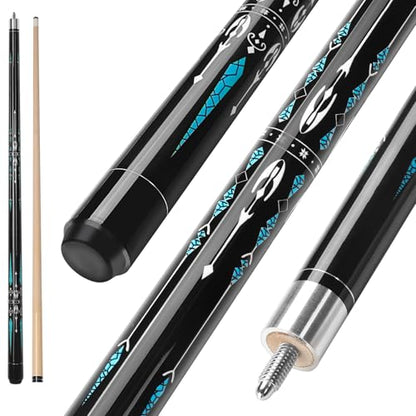 Pool Cue, 58" Billiard Cue Stick 2-Piece Maple Wood Pool Cue Stick 18 19 20 21oz for Bar House Pool Table Sports - color: Blue 20oz