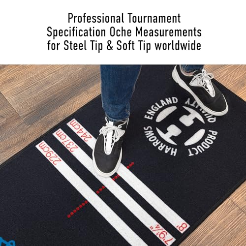 Harrows Darts Mat with Oche I Floor Protection I Non Slip I Professional Darts Mat Rubber Backing
