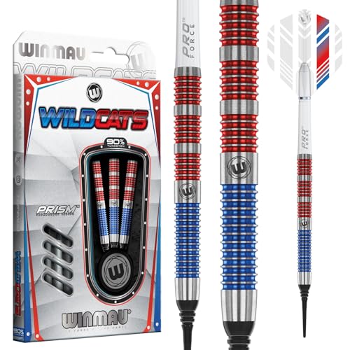 Winmau Darts - Sniper | Wildcats | Blackout - 90% Tungsten Soft Tip Darts - Includes Dart Flights and Shafts - size: 18g Barrel / 20g Full Weight