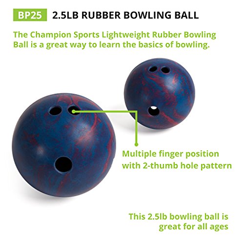 Champion Sports Rubber Bowling Ball - size: 2.5 Pound