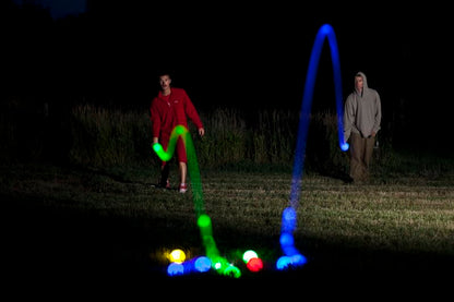 Playaboule Glow in The Dark LED Day Night Lighted Bocce Ball Set Choose 107mm or 85mm - style: 107mm V5 4 Colors Comp Size Balls