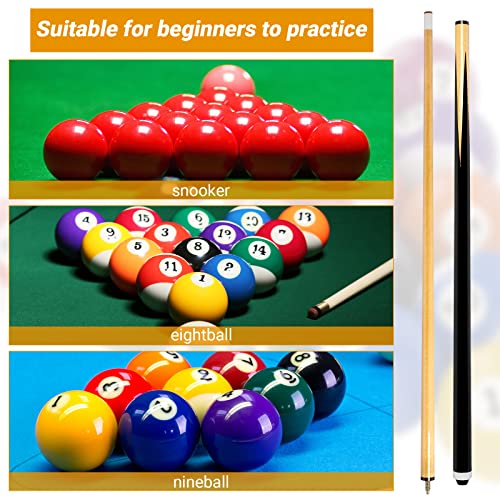 Wettarn Pool Sticks 2 Piece 58 Inch Bar Billiard Pool Cue Table 12 oz 13 mm Glue for Tips Hardwood Wooden Cue Sticks Gift for Adults, Beginner, Men, Player, Starter, Club, Party, Father's Day