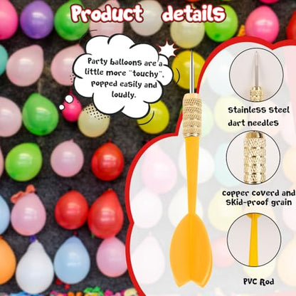 LovesTown 1000PCS Carnival Games Darts & Balloons Set, 6inch Circus Decorations Water Balloons with 10PCS Darts for Carnival Party Supplies