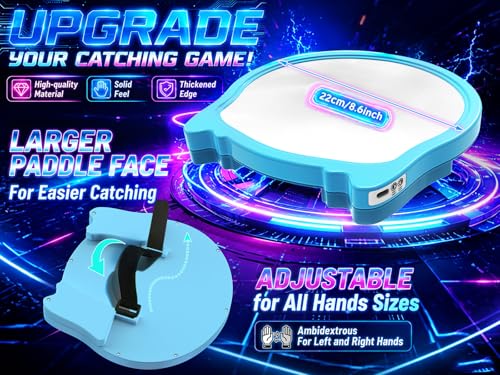 3D LED Light Up Toss Catch Ball Game Set Toys for Back Yard Outdoor Party Favors Glow in Dark Sticky Paddle Baseball Gift Age 5 6 7 8 9 10 11 12 Years Old Girls Boy Kid Family Adult - color: Green 2 Paddle 2 Balls