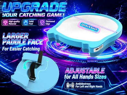 3D LED Light Up Toss Catch Ball Game Set Toys for Back Yard Outdoor Party Favors Glow in Dark Sticky Paddle Baseball Gift Age 5 6 7 8 9 10 11 12 Years Old Girls Boy Kid Family Adult - color: Green 1 Paddle 2 Balls