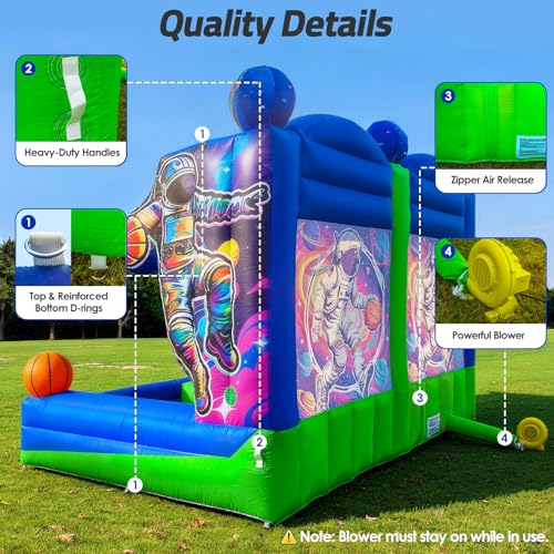 Inflatable Basketball Hoop Shot 13×10×10ft, Blow Up Inflatable Basketball Game with Balls, Air Blower, Inflatable Games for Outdoor Parties, Carnival Events, Lawn Games - color: Cosmic