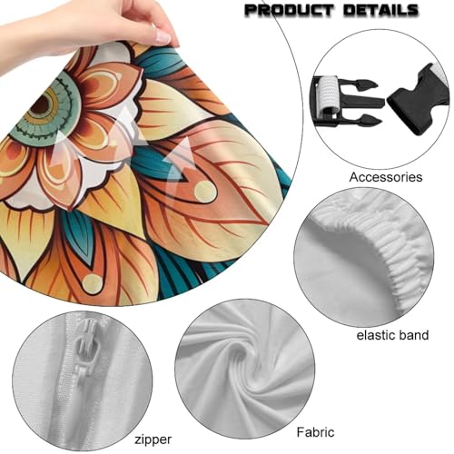 Dragonfly Print Gaming Chair Covers Slipcovers 4Pcs with Armrest Cover Boho Mandala Flower Print Gamer Desk Chair Covers Easy to Install Home Decorations - color: Brown - Dragonfly Boho Mandala Flower