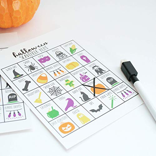 Scavenger Hunt Games for Kids, Set of 20 | Outdoor or Indoor, Road Trip Travel Activities, Includes Dry Erase Marker and Cards, Family Game Night, Variety Pack
