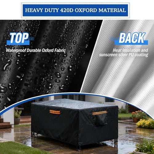 6/7/8/9 ft Pool Table Cover Waterproof Dustproof, 420D Oxford Heavy Duty Billiard Table Cover Indoor & Outdoor, Fit Snooker Ping Pong Cover for Pool Table Game,7FT(89" L x 46" W x 32" H) - size: 7FT(89" L x 46" W x 32" H)