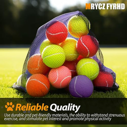 30/40 Pack Training Tennis Balls, Pet Dog Playing Balls, Practice Tennis Balls with Mesh Bag for Transport and Beginner Training - color: Colorful-30Pack