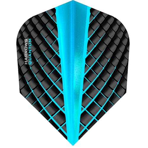 Harrows Quantum Dart Flights | 5 x Sets Darts Flights (15 Flights Total) I 100 Micron Dart Flights I Premium Extra Strong Made in UK I Professional Darts Accessories - color: Aqua