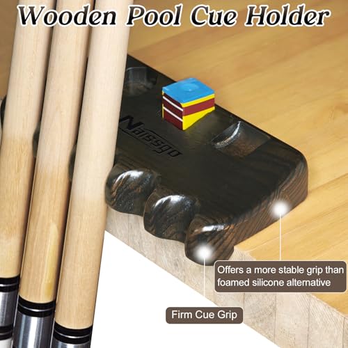 Cue Rest Cue Stick Holder Pool Cue Holder - style: Wood-5 Holes Brown
