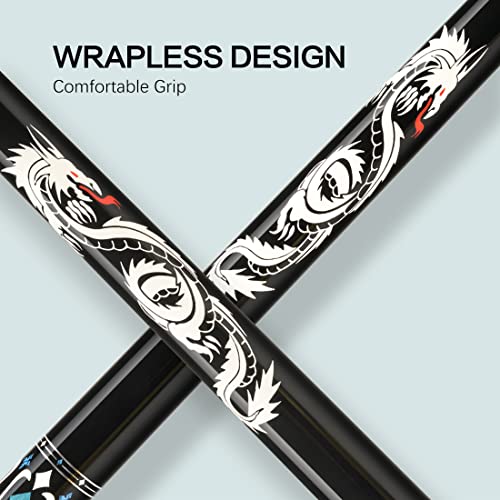 KONLLEN Carbon Fiber Pool Cue Stick 58-inch Professional Pool Sticks for Adults Full Carbon Technology Low Deflection Pool Cue Billiard Cues with 12.5mm Tip (Easy to Control, Pro Taper, Ultra-Smooth) - color: 016 black