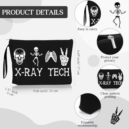 Sieral 2 Pcs Animal Lover Bag Gift for Women Travel Canvas Tote Portable Zipper Pouch Canvas Reusable Grocery Tote - style: X-ray