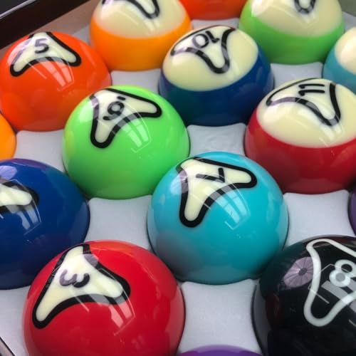 16Pcs Billiard Balls Set US Style Pool Ball Resin 57.2mm Dia for Tournament Practice, Default