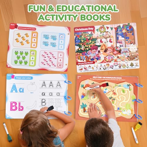 JoyCat Preschool Learning Activities Set (2-Pack) – Seek & Find Game Books and Letters Numbers Handwriting Practice Tracing Workbooks for Toddlers & Kids, Birthday Gifts for Girls and Boys Ages 3-5 - style: 6. Seek & Find+Trace & Write