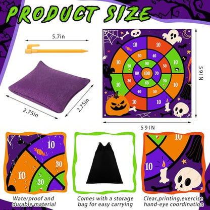 Arrowbash Giant Halloween Bean Bag Toss Game 4.9ft Large Festival Outdoor Lawn Yard Camping Field Day Games for Family Backyard Halloween Fall Thanksgiving Day Party Gift - style: Halloween