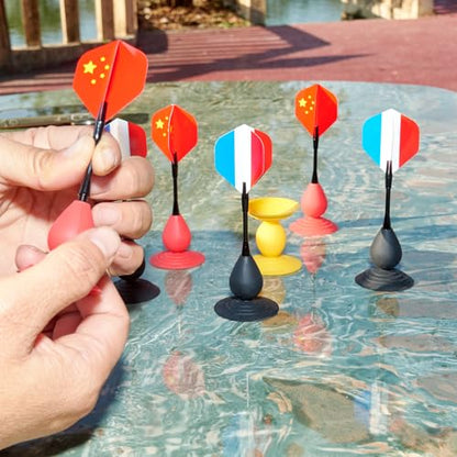 Silicone Sucker Darts Throwing Game Set, Indoor Outdoor Detachable Suction Cup Toys for Kids & Adults - color: with National Flag Dart Flights