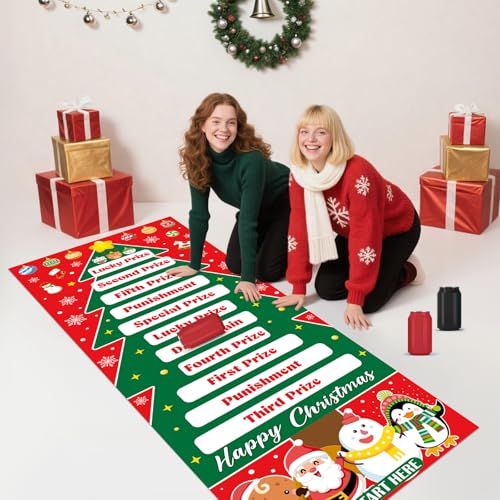 gisgfim Can Rolling Game Props Party Games Roll The Can Challenge Raffle Set for Adults Family Classroom Gatherings Birthday Party Supplies Activities Gifts Indoor Outdoor Holiday Prizes(Christmas) - style: Christmas