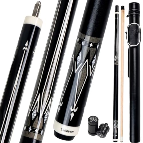 Collapsar CA Pool Stick with 1X1 Hard Case,58" Maple Professional Billiard Cue Stick,19-21 oz Pool Cue Set - color: CA004+Joint Protector+Hard Case, size: 20 ounce
