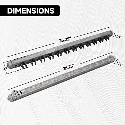 GSE Games & Sports Expert 2-Piece 6/8/12 Billiard Pool Cue Rack Wall Mounted Holders, Billiard Cue Sticks Wall Rack Set - style: 12 Cue - Brushed Grey