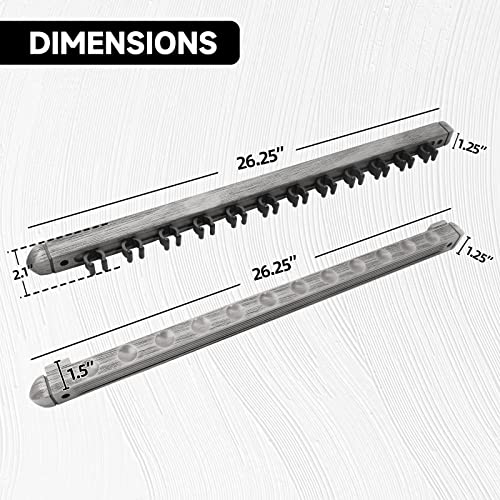 GSE Games & Sports Expert 2-Piece 6/8/12 Billiard Pool Cue Rack Wall Mounted Holders, Billiard Cue Sticks Wall Rack Set - style: 12 Cue - Brushed Grey