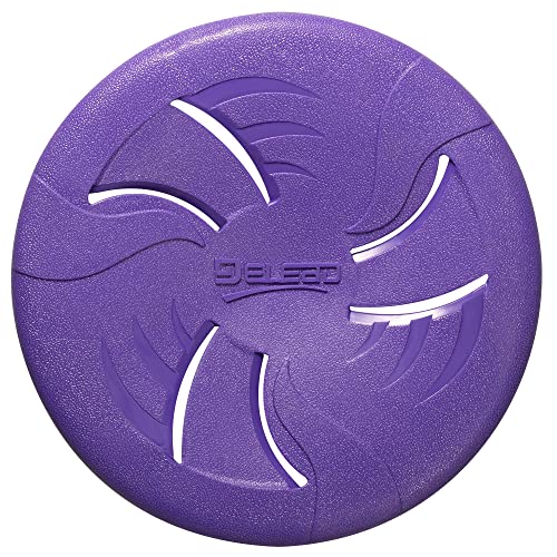 Indestructible Dog Flying Disc, Interactive Dog Flyer Toys, Soft Lightweight Catch and Fetch Toys for Medium Large Dogs, Floats in Water & Safe on Teeth, 9 inch (Large, Purple) - color: Purple, size: Large