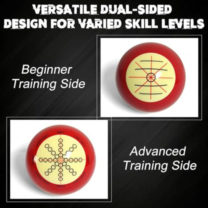 Pool Cue Ball 2-1/4" Standard Size Billiard Cue Ball Replacement for Training - color: Red&White