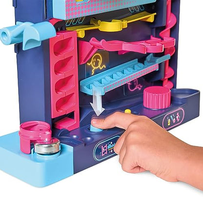 TOMY Screwball Scramble Level Up Marble Maze - Vertical Beat-The-Clock Marble Run Game - Skill & Dexterity Challenge - 1–4 Players - Ages 5+ - style: Screwball Scramble Level Up