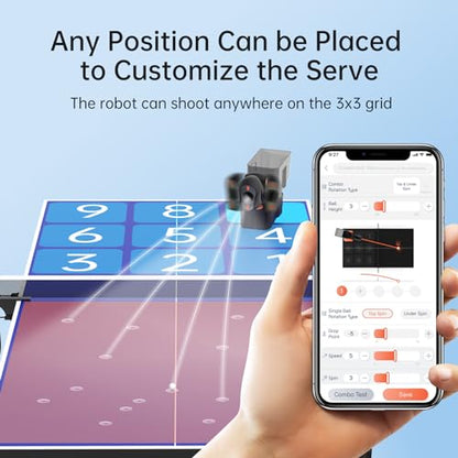 PONGBOT Table Tennis Robot: APP Control 264 Drills, Portable Ping Pong Machine with Spin/Speed Customization, 150-Ball Capacity for Solo Training & Coaching