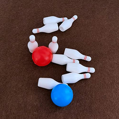 Zerodeko 2sets Miniature Bowling Model of Bowling for Dollhouse Decoration for Crafts Kindergarten Projects and Mini House Accessories