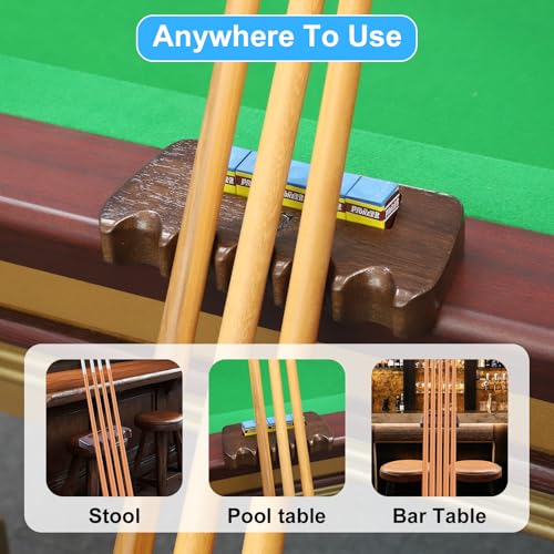 CROWN ME Weighted wooden 5-Cue pool cue stick holder, billiard cue stick holder, chalk holder - style: 5 Holes