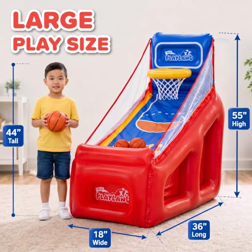NSG Playland Inflatable Outdoor Toys, Backyard Party Carnival Game for Kids & Family, Basketball Hoop, Arcade Toss Game