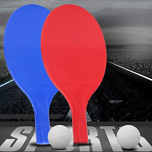 Table Tennis Racket Set for Kids Portable Outdoor Training Equipment with 2 Balls Plastic Material Ergonomic Handle Design Lightweight Easy to Carry 17.2 x 10.2 cm