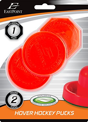 EastPoint Sports Air Hockey Pucks - 3 Pucks: 2 Round + 1 Octagonal, Replacement Pucks for Air Hockey Table