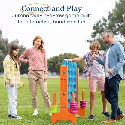 ECR4Kids Jumbo 4-to-Score Giant Game with 42 Rings and Reset Sliders, Kids Games, Vibrant - color: Vibrant