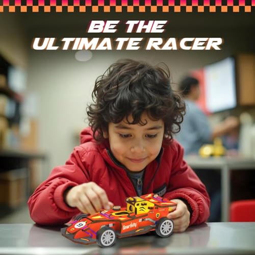 Smartivity DIY F1 Speed Racing Car for Kids | Build Your Own Race Car & Launch It with Elastic Powered Launcher | STEM Toy | Birthday Gift for Boys & Girls 6 7 8 9 10 11 12 Years Old - style: Racing Car