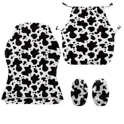 Gaming Chair Cover with Armrest Covers, Anti-Scratch Elastic Spandex Gamer Seat Slipcover Protector for Office Racing Style Gaming Desk Chair, Cow Print - color: Cow Print