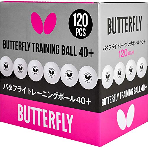 Butterfly 40+ Training Ball 40+ Ball Used for Training – Pack of 6 or Box of 120 White Training Balls – 40+ Training Balls are Comparable to a Three-Star Ball